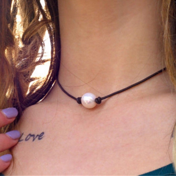 Retro Faux Pearl Boho Choker Necklace - Picture 6 of 8